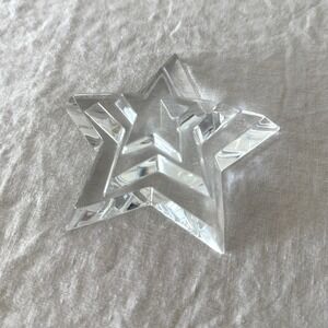 Baccarat Crystal Star Paperweight OS Clear Luxury French Glass Decor